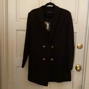 Black Blazer Dress with gold buttons